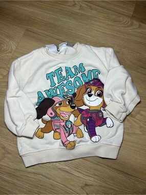 Zara Cream 'Team Awesome' Paw Patrol Graphic Sweatshirt